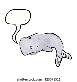 cartoon whale with speech bubble
