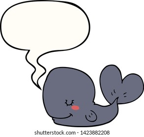 cartoon whale with speech bubble