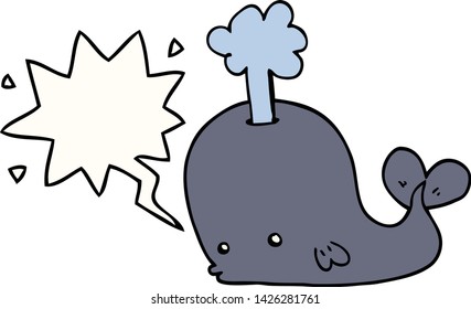 cartoon whale with speech bubble