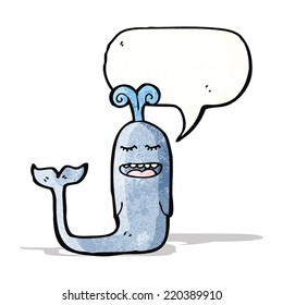 cartoon whale with speech bubble
