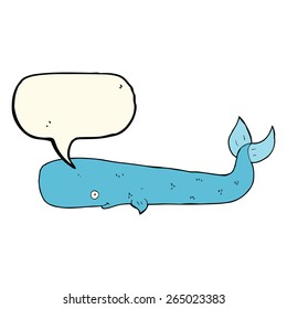 ballena de caricatura con burbuja de habla