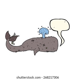 cartoon whale with speech bubble