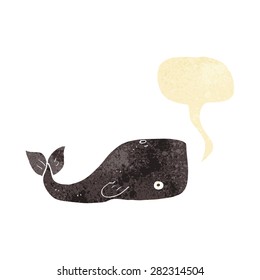 ballena de caricatura con burbuja de habla