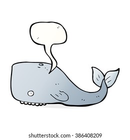 ballena de caricatura con burbuja de habla