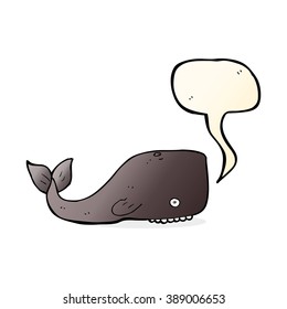 ballena de caricatura con burbuja de habla