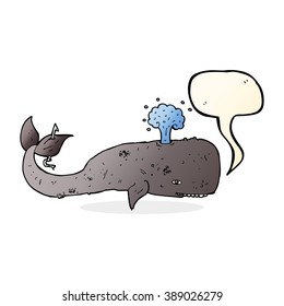 ballena de caricatura con burbuja de habla