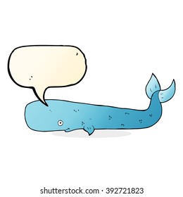 cartoon whale with speech bubble