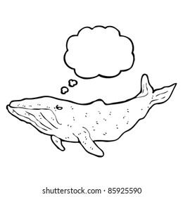 cartoon whale thinking