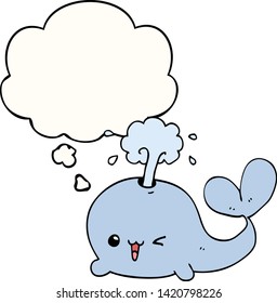 cartoon whale with thought bubble
