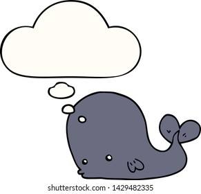 cartoon whale with thought bubble