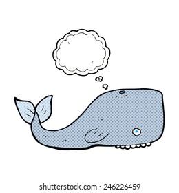 cartoon whale with thought bubble