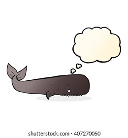 cartoon whale with thought bubble