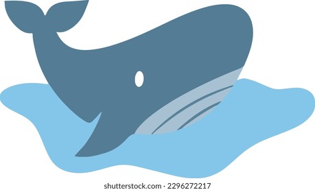 Cartoon whale vector illustration. cute whales. Graphic for Valentine`s Day cards.