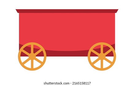 Icono del remolque de ruedas de caricatura. Ilustración del vector