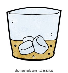 cartoon whiskey in glass