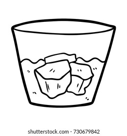 cartoon whisky in glass