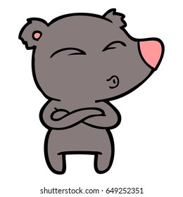 cartoon whistling bear