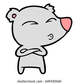 urso assobiador de desenho animado