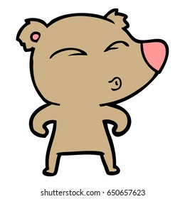cartoon whistling bear