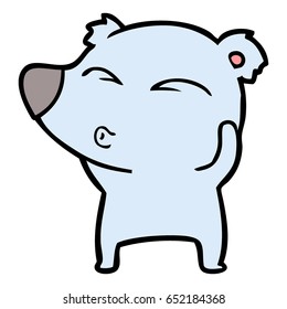 cartoon whistling bear