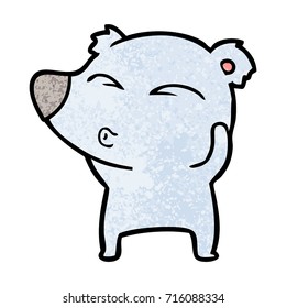 cartoon whistling bear