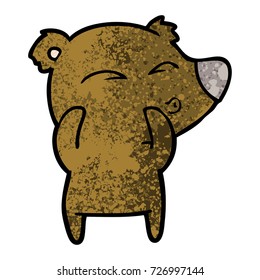 cartoon whistling bear