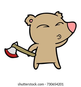 cartoon whistling bear