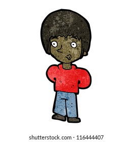 cartoon whistling boy