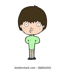 cartoon whistling boy