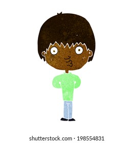 niño silbador de caricatura