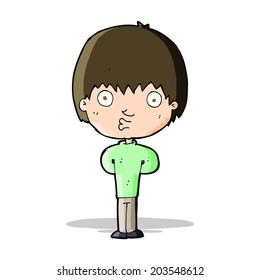 cartoon whistling boy