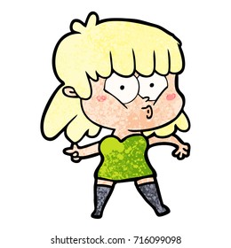 cartoon whistling girl