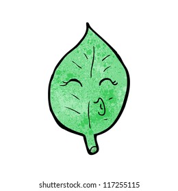 cartoon whistling leaf face