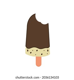 cartoon white background chocolate popsicle