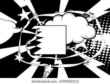 Cartoon White Background, Vector comic book Classic poster. Retro vector comics pop art design.