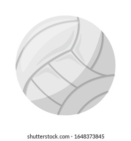 Cartoon white ball isolated on transparent background. Sports equipment for playing beach volleyball or water polo team game enjoying active recreation, outdoors leisure activity. Vector Illustration