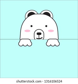 cartoon white bear character cute with vector design