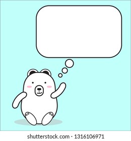 cartoon white bear character cute with vector design