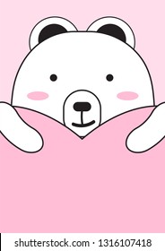 cartoon white bear character cute with vector design