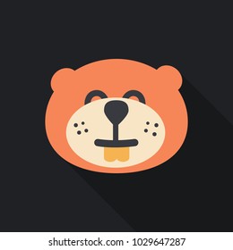 cartoon white bear. Smile and show his tongue