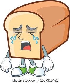 Cartoon of white bread in character crying.