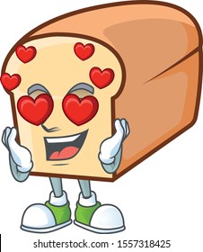 Cartoon of white bread in character in love.