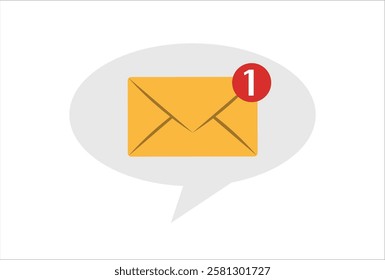 cartoon white bubble with email notice. flat simple style trend modern e-mail logotype graphic design isolated on blue background. concept of you've got mail and full inbox or mailbox symbol