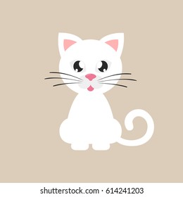 cartoon white cat 