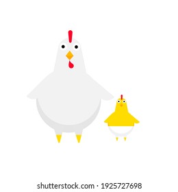 Caricatura de un pollo blanco.