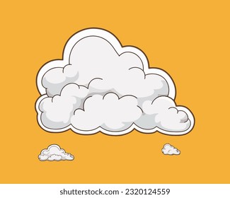 Cartoon white cloud on an isolated background. Vector illustration