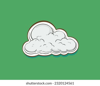 Cartoon white cloud on an isolated background. Vector illustration
