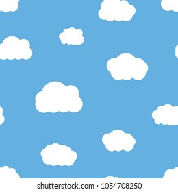 Cartoon White Clouds Blue Sky Seamless Stock Vector (Royalty Free ...