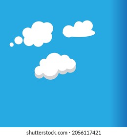 Cartoon-weiße Wolken-Symbol einzeln auf blauem freien Vektorgrafik