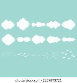 Cartoon white clouds on blue sky for design